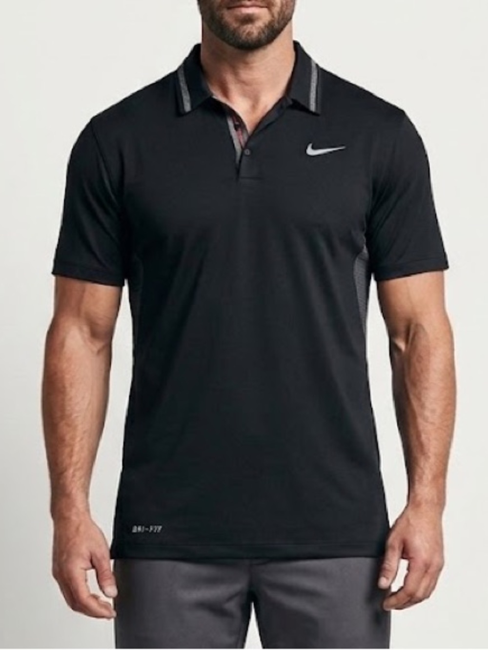 Black Nike Golf polo performance shirt Tiger Woods Collection XL